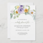 Lavendel Golden Amber Roos Bloemen Baby shower Mei Kaart (Voorkant)