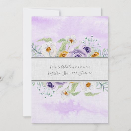 Lavendel Golden Amber Roos Bloemen Baby shower Mei Kaart (Achterkant)