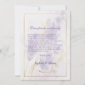 Lavendel Golden Waterverf Bloemen Dank u kaart (Achterkant)