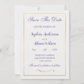 Lavendel Golden Waterverf Floral Save The Date Kaart (Achterkant)