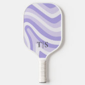 Lavendel Golfde Streep Monogram Mooi Pickleball Paddle (Voorkant)