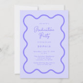 Lavendel golvende foto Lijst Afstuderen uitnodigin Kaart (Achterkant)