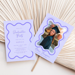 Lavendel golvende foto Lijst Afstuderen uitnodigin Kaart
