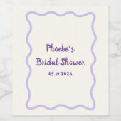 Lavendel golvende rand grillig Vrijgezellenfeest S Wijn Etiket (Enkel label)