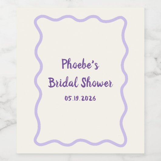 Lavendel golvende rand grillig Vrijgezellenfeest S Wijn Etiket (Enkel label)