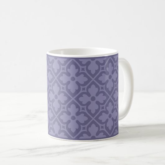 Lavendel Gothic Revival Quatrefoil Koffie Mok (Voorkant rechts)