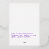 Lavendel & Goud Gingham Kerst Feest Foto Folie Feestdagenkaart (Achterkant)