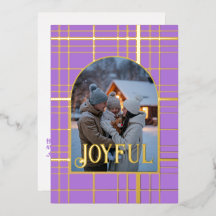 Lavendel & Goud Gingham Kerstvakantie Foto