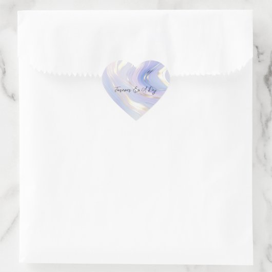 Lavendel Goud Glam Bruiloft Hart Sticker (Tas)