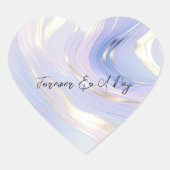 Lavendel Goud Glam Bruiloft Hart Sticker (Voorkant)