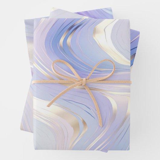 Lavendel Goud Glam Bruiloft Inpakpapier Vel (In situ)