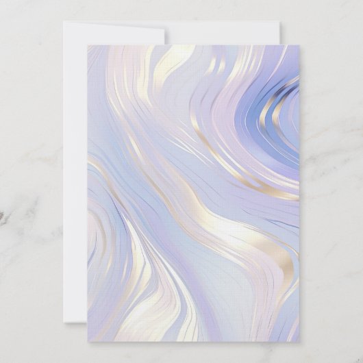 Lavendel Goud Glam Bruiloft Kaart (Achterkant)