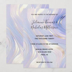 Lavendel Goud Glam Bruiloft Kaart