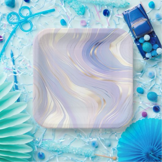 Lavendel Goud Glam Bruiloft Papieren Bordje (Feest)