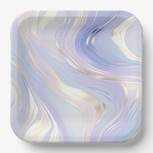 Lavendel Goud Glam Bruiloft Papieren Bordje (Voorkant)