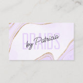 Lavendel Goud Glitter Agaat Haar Vlechtende Salon Visitekaartje (Achterkant)