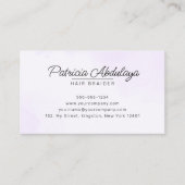 Lavendel Goud Glitter Agaat Haar Vlechtende Salon Visitekaartje (Voorkant)