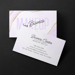 Lavendel Goud Glitter Agate Make-up Artist Salon Visitekaartje