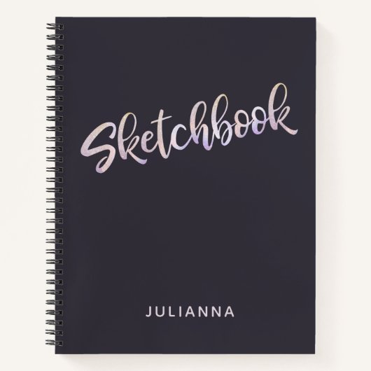 Lavendel Goud Glitter Persoonlijk Schetsboek Notitieboek (Voorkant)