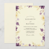 Lavendel Goud Loof Eucalyptus Bruiloft Kaart (Voorkant / Achterkant)