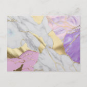 Lavendel & Goud Marmer Luxe Briefkaart (Voorkant)