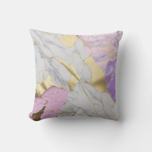 Lavendel & Goud Marmer Luxe Kussen
