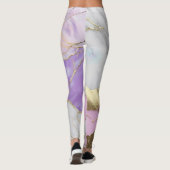 Lavendel & Goud Marmer Luxe Leggings (Achterkant)