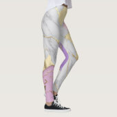 Lavendel & Goud Marmer Luxe Leggings (Rechts)