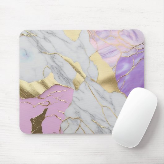 Lavendel & Goud Marmer Luxe Muismat (Met muis)