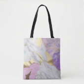 Lavendel & Goud Marmer Luxe Tote Bag (Voorkant)