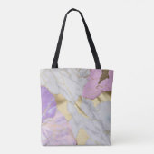 Lavendel & Goud Marmer Luxe Tote Bag (Achterkant)