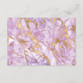 Lavendel Goud Marmeren Trouwdetails Informatiekaartje (Achterkant)