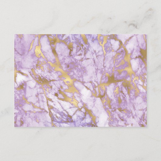 Lavendel Goud Marmeren Trouwdetails Informatiekaartje (Achterkant)