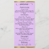 Lavendel/Goud - Menu met monogram en bedankje (Voorkant)