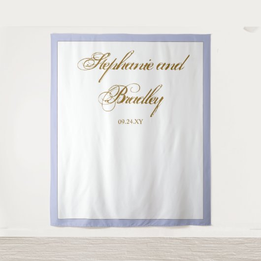 Lavendel Goud Minimalistische Elegante Bruiloft Ac Wandkleed (Voorkant)