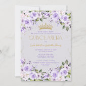 Lavendel Goud Quinceañera Mis Quince 15 Años Kaart (Voorkant)