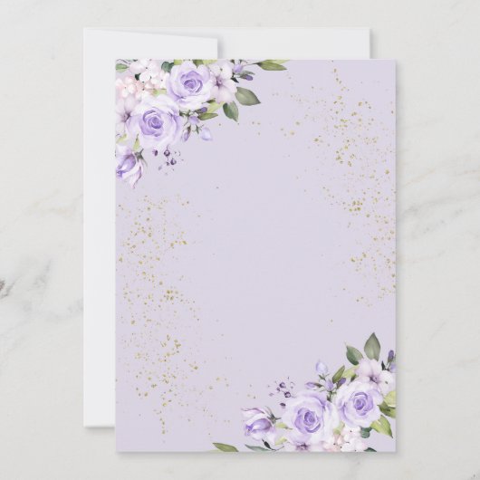 Lavendel Goud Quinceañera Mis Quince 15 Años Kaart (Achterkant)