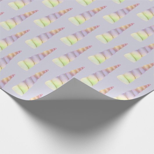 Lavendel Goud Roze Paarse Limoen Eenhoorn Verjaard Cadeaupapier (Hoek)