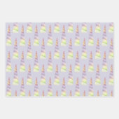 Lavendel Goud Roze Paarse Limoen Eenhoorn Verjaard Inpakpapier Vel (Voorkant 2)