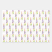 Lavendel Goud Roze Paarse Limoen Eenhoorn Verjaard Inpakpapier Vel (Voorkant)