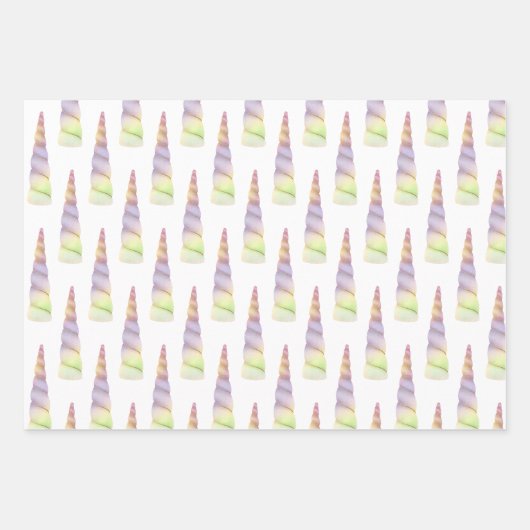 Lavendel Goud Roze Paarse Limoen Eenhoorn Verjaard Inpakpapier Vel (Voorkant)