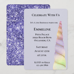 Lavendel Goud Roze Paarse Limoen Eenhoorn Verjaard Kaart