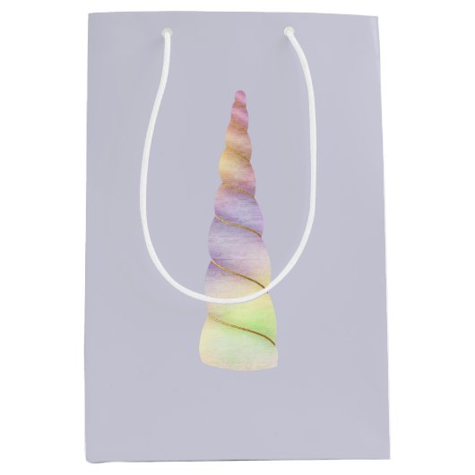 Lavendel Goud Roze Paarse Limoen Eenhoorn Verjaard Medium Cadeauzakje (Voorkant)