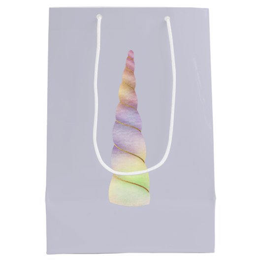 Lavendel Goud Roze Paarse Limoen Eenhoorn Verjaard Medium Cadeauzakje (Achterkant)