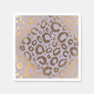 Lavendel Gouden Crème Glam Luipaardprint Baby Show Servet