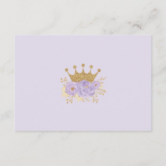 Lavendel Gouden Dinosaur Ballerina Luierraffel Informatiekaartje (Achterkant)