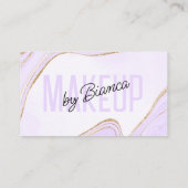 Lavendel Gouden Glitter Agaat Make-up Artiest Salo Visitekaartje (Achterkant)