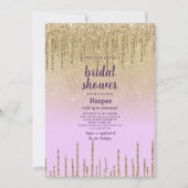 Lavendel gouden glitter ombre drip Vrijgezellenfee Kaart (Voorkant)