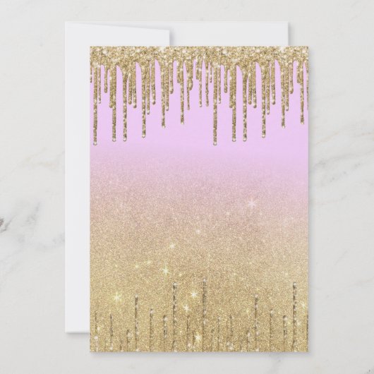 Lavendel gouden glitter ombre drip Vrijgezellenfee Kaart (Achterkant)