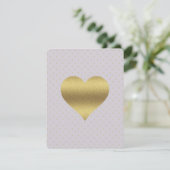 Lavendel Gouden Hart Polka Dot Vrijgezellenfeest P Kaart (Staand voorkant)